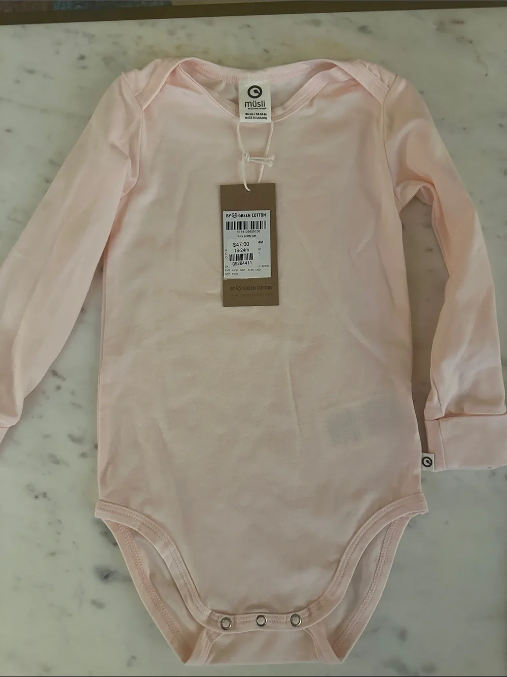 Long-Sleeve Baby Bodysuit and matching pants- luxury brand NWT